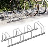 BAKAJI Fietsenrek voor vloer of muur, parkeerhouder voor stalen fiets, fietsendrager met montagemateriaal inbegrepen (4-zits)