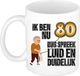 Bellatio Decorations Verjaardag cadeau mok 80 jaar - luid en duidelijk - bruin - 300 ml - Keramiek