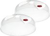 Urban Living Couvercle de micro-ondes/bol de couverture - 2x - transparent - plastique - D25 x H10 cm