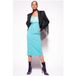 PINKO La Carlota Robe Satin Crêpe + Bleu Clair-marine Brillant
