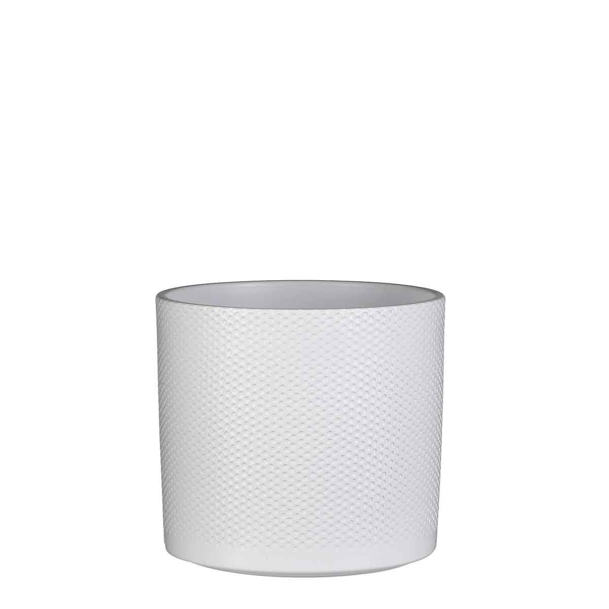 Mica Decorations Era Ronde Pot Wit Relief 21 x 23 cm