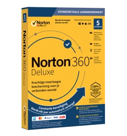 Norton 360 Deluxe - 5 Installaties - 1 Jaar - Automatische Updates
