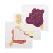 Marimekko Kukasta Kukkaan serviette en tissu Blanc-prune-terre-ocre, lot de 3