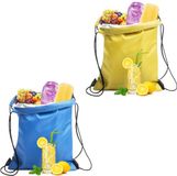 BEIIEB Sac isotherme avec cordon de serrage, étanche, pliable, sac isotherme en aluminium, mini sac à lunch pour le travail, l'école, les voyages (bleu ciel, jaune)