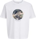 JACK&JONES JJHONOLULU SHAPE TEE SS CREW NECK LN Heren T-shirts XL Katoen Helder Wit