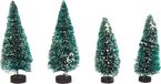 Rayher hobby materialen Rayher Hobby Kerstdorp Boompjes - 4x - 9-12 cm - Groen - Kunststof