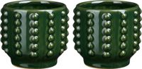 Mica Decorations Boaz Pot - 2x - Groen - 11 x 13 cm