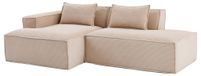 Icecat Canapé d'angle 3 places en velours côtelé beige design panoramique