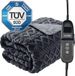 Luvego Couverture chauffante XL - Couverture supérieure & couverture chauffante - 180x130CM - 1 ou 2 personnes - TÜV GS - Couverture enveloppante & couverture douillette - 9 niveaux de chaleur avec minuterie - 160W - Lavable - Plaid polaire chauffant - Gris