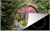 Merkloos KitchenYeah® Inductie beschermer 80x52 cm - Sakura - Bloesem - Japans - Inductie kookplaat accessoire