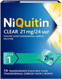 Niquitin Clear Nicotinepleisters 21 mg Stap 1 - 14 stuks