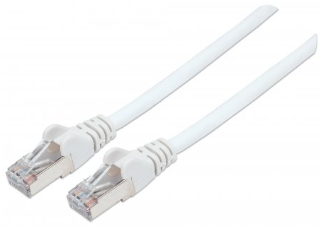 Intellinet Network Patch Cable, Cat7 Cable/Cat6A Plugs, 0.25m, White, Copper, S/FTP, LSOH / LSZH, PVC, Gold Plated Contacts, Snagless, Booted, Polybag