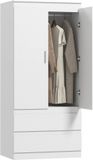 Homcom Armoire - Panneau de particules, MDF - 80L x 55l x 177,5H cm - Blanc