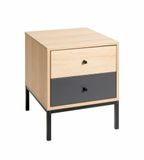 HAKU Consoletafel, antraciet, eiken, zwart, MDF, metaal, afmetingen: B 40 x H 50 x D 45 cm, stijl: modern