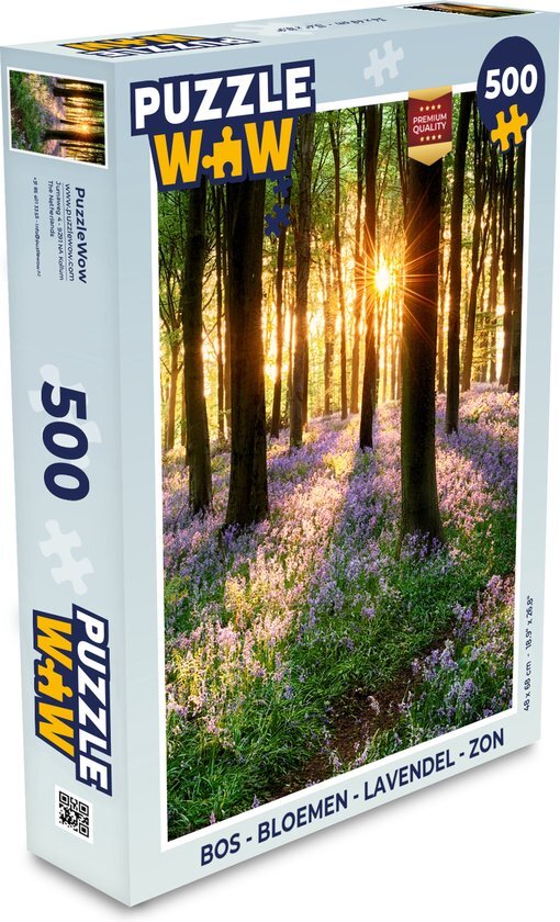 MuchoWow Puzzel Bos - Bloemen - Lavendel - Zon - Paars - Natuur - Legpuzzel - Puzzel 500 stukjes - Sinterklaas cadeautjes - Sinterklaas voor grote kinderen