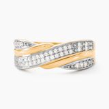Bague Bandeau Or Jaune Oxyde De Zirconium