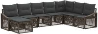vidaXL - Tuinbank - Set - 8 zitplekken - Grijs - Polyrattan