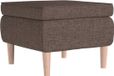 vidaXL Kruk met houten poten stof taupe