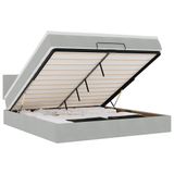 VidaXL Lit plateforme avec matelas et LED, velours, gris clair, 180x200cm