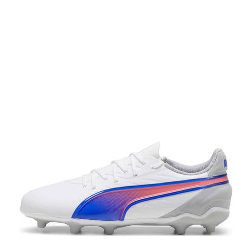 Puma Kin Match voetbalschoenen wit/kobaltblauw/lichtgrijs
