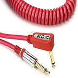 VOX VCC090RD 9m vintage opgerolde kabel met draagtas van gaas - rood