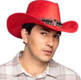 Boland - Hoed cowboy Django rood - 59 cm - Volwassenen - Unisex
