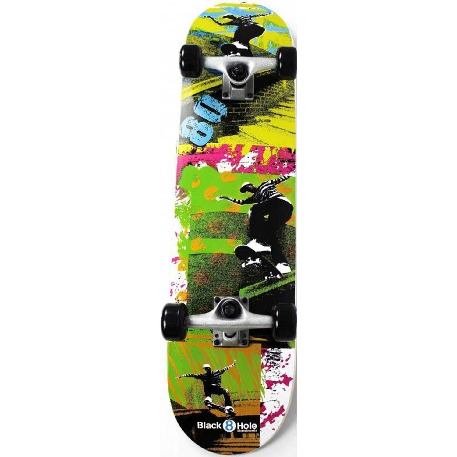 Move Black8Hole Skateboard - Zwart/Blauw/Rood - Kinderen - Unisex - Hout - 2023