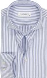 Profuomo Slim Fit Heren Overhemd - Flanel - Royal Blauw Gestreept - Strijkvrij - Boordmaat 40 (EU M)