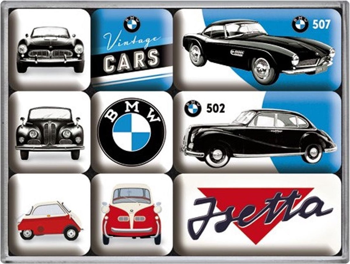 Nostalgic Art BMW Vintage Cars - Magneet Set met 9 Magneten