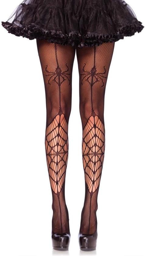 Leg Avenue Itsy Bitsy Spider net panty met web en spin motief zwart - One size