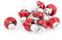 Boulons de plaque d'immatriculation - Fixation de cadre - Décoration de véhicule - Tête hexagonale - 8 pièces - Rouge