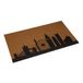 Versa London deurmat, moderne, stedelijke stijl, 2x70x40 cm, polyester, bruin en zwart.
