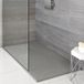 Hudson Reed Rockwell Receveur de douche à effet texturé - Gris clair - 90 x 80 cm - Résine - Bac design plat