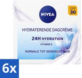 NIVEA Essentials Crème de jour - Crème hydratante pour le visage - Peau normale à mixte - SPF 30 - 6 x 50 ml