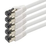 1aTTack.de 1,5 m Cat 8 netwerkkabel CAT8 kabel wit - 5 stuks Cat.8 LAN 2000 MHz 40 Gbit s 40GBase-T PoE+ patchkabel Ethernetkabel LSZH - 5 x 1,5 meter wit