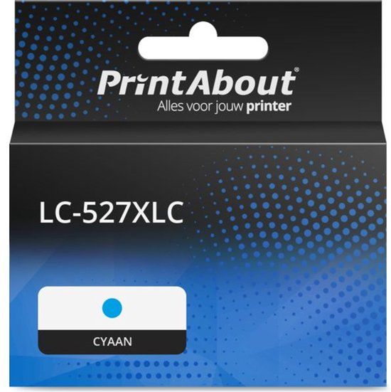 PrintAbout Huismerk Inktcartridge LC-527XLC Cyaan Hoge capaciteit geschikt voor Brother