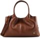 COCCINELLE Leren handtas schoudertas Nell Handbag Grained Leather Cognac bruine