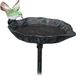 Relaxdays Vogelbad van gietijzer, op pin, tuinsteker, H x B x D: 100,5 x 13,5 x 19 cm, vogeldrinkschaal, tuin, donkergroen