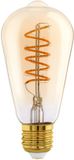 EGLO LED Lamp - E27 - Ø 6.4 cm - Amber - 806 lumen - 2700K