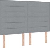 vidaXL Boxspring bed met matras Lichtgrijs 140 x 190 cm Stof