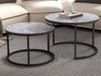 BASTONI Lot de 2 tables basses gris pierre
