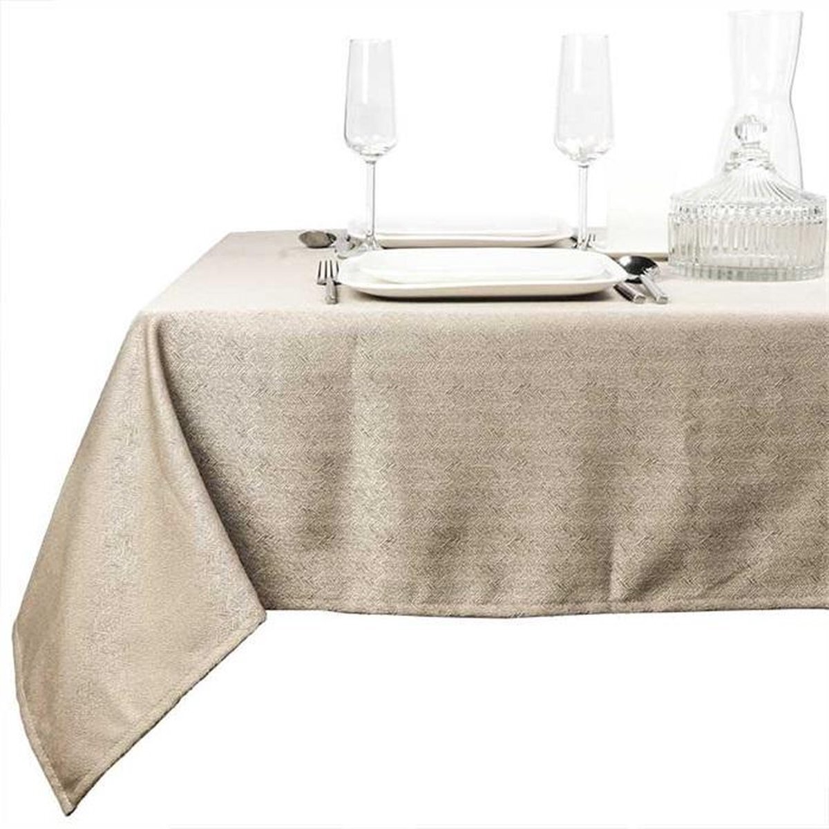 Unique Living Tafelkleed oda l200b150cm taupe