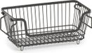 Zeller opberg draadmand - zwart - 32 x 16 x 14 cm - stapelbaar - metaal - opruimen - kastmanden