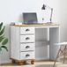 Maison Exclusive Bureau ASKIM Blanc 95 x 40 x 75 cm Pin massif