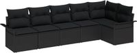 vidaXL Tuinbank Set 6-zits Zwart Polywood