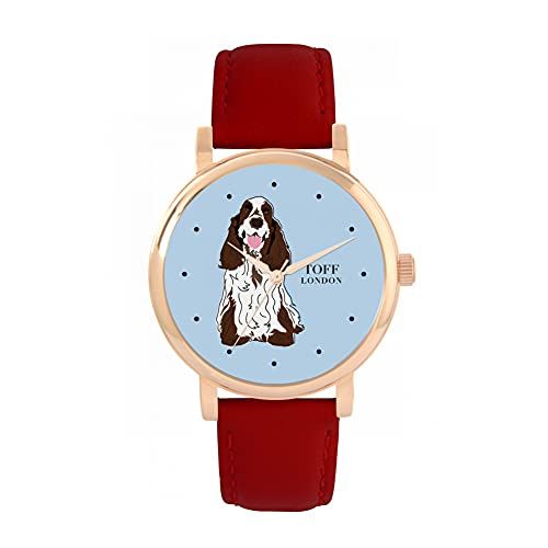 Toff London Bruin Wit Cocker Spaniel Hondenhorloge - 5059656644491