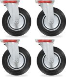 vidaXL 8 stuks Zwenkwielen 200 mm Zwart Rubber