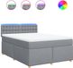 vidaXL Boxspring met matras stof lichtgrijs 160x200 cm