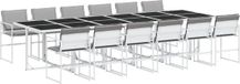 vidaXL 13-delige tuinset met kussens, wit, textielstof