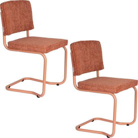Zuiver Ridge Kink Soft Eetkamerstoelen Terra - Set van 2